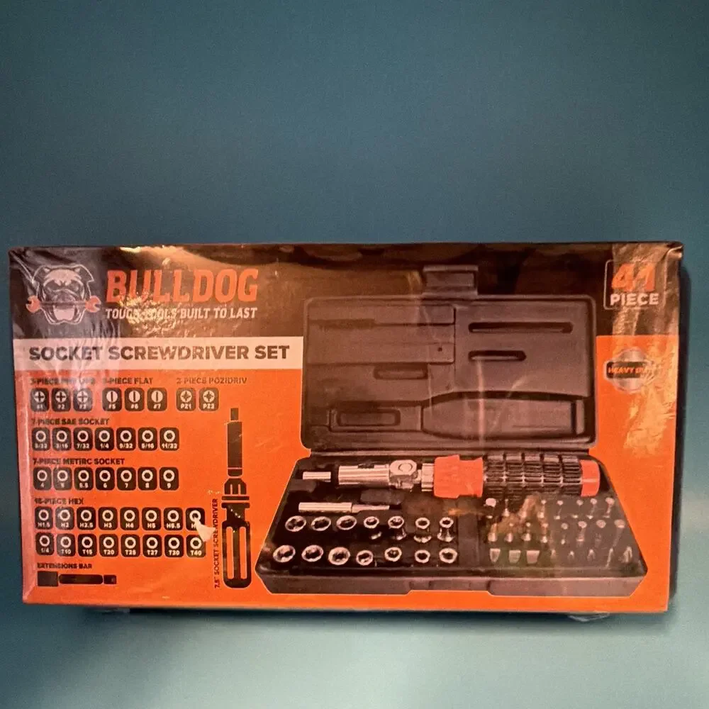 Bulldog 41pc Heavy Duty Socket Screwdriver Driver & Bit Set Torx BD-41SS-O NWOT